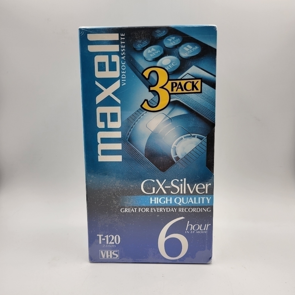 MAXELL VHS VCR Blank Video Cassette Tapes Lot of 3 Sealed New Old Stock